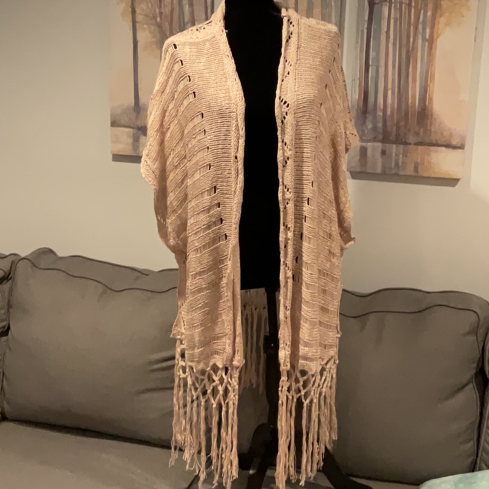 Knit patterned pullover cardigan with beautiful patterns
